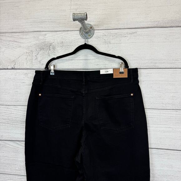 Judy Blue Plus Size Black Wide Leg Tummy Control Crop Jeans Size 24W - Picture 7 of 8